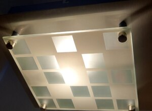 Square Modern Minimalist Flush Fitting Ceiling Light - Ex-Display