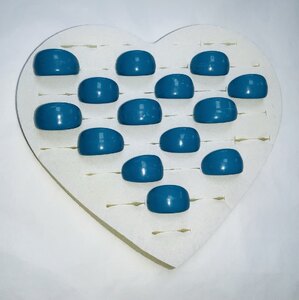 Bundle of 14 x Ex-Display Kids Chunky Blue Lucite Rings + Free Heart Display