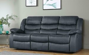 Ex-Display - Milano Recliner 3 Seater Sofa in Grey Aire Leather