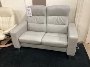 Ekornes Stressless Wave Two Seater High Back Sofa in Cori Leather Ex-Display