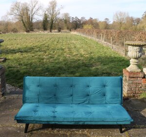 Andrew Martin Teal Velvet Sofabed – New Ex-Display