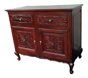 Mahogany Sideboard with Hand Carved Doors and Drawers, Ex-Display