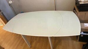 Dwell Lexington Extending Dining Table, White Glass Ex-Display