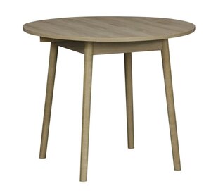 Oak Effect 2-4 Seater Round Dining Table Drop Leaf Callie Ex-Display Boxed