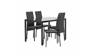 4 Seater Dining Table And Chairs Argos Home Lido - Ex-Display Boxed Silver Bolts