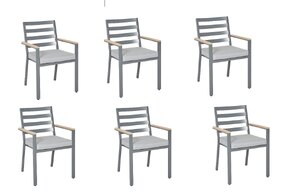 6 Grey Garden Dining Chairs, Spirit, Ex-Display Boxed