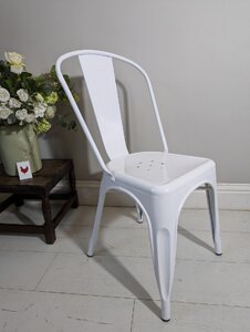 White Metal Tolix Style Stacking Chair Ex-Display Great Condition Free Postage
