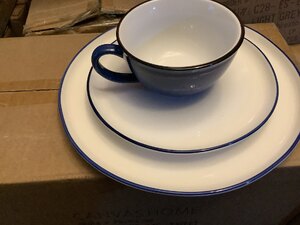 Canvas Home Dinner Set for 1 - Ex-Display - Blue and White