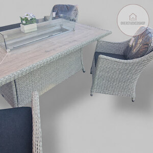 Bramblecrest Chatsworth 4 Seater Dining Set with Firepit - Ex-Display Furniture