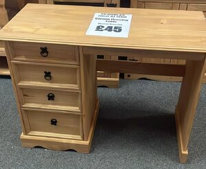 Corona Dressing Table Desk 4 Drawer Pine Ex-Display