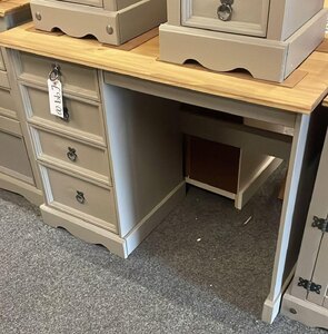Corona Grey Wax Pine Dressing Table Desk (Ex-Display)