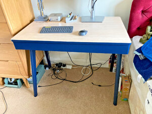 John Lewis Lift Desk, Blue Ex-Display