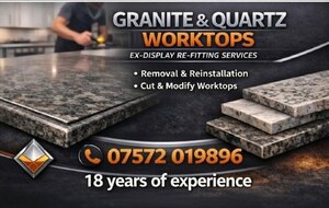 Granite Quartz Ex-Display Kitchen Worktop On Site Alterations