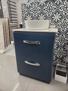 Ex-Display - Tavistock Compass 60cm Vanity Unit 2 Drawer, Worktop And Bowl Blue