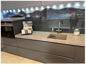 Ex-Display Solid Surface Worktops in Light Grey Quartz
