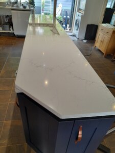 New Ex-Display Unistone Quartz Worktop With Sink Cutout & Tap Plus Units