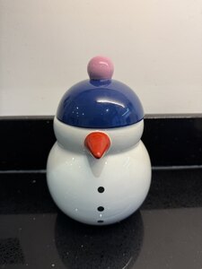 Vinterfint Jar with Lid 1L Snowman White Holiday Biscuit Storage (Ex-Display)