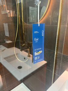 Flair AYO Shower Screen With Flipper Walk In Enclosure - Polished Gold Ex-Display