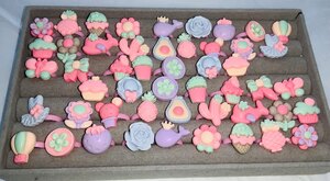 Bundle Of 50 Ex-Display Kids Rings - Flowers, Animals, Random Selection