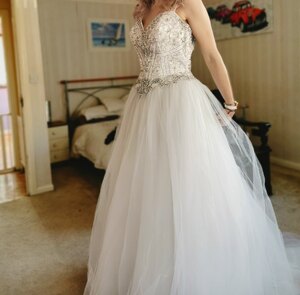 White Christina Wu Ex-Display A-Line Wedding Dress Size 14