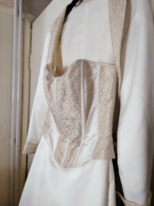 Elizabeth Todd Of London Cream And Gold Wedding Dress And Jacket Size 12 Ex-Display