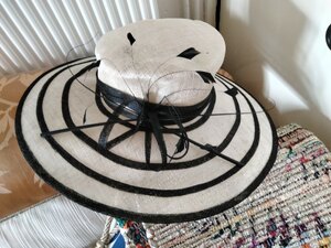 Ann Harvey Hat Cream And Black Ex-Display Stored In Suitcase Needs Straightening