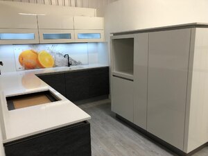 Ex-Display Nolte German Kitchen in Basalt Stone and White High Gloss