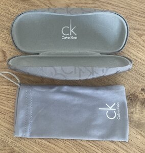 Calvin Klein Glasses Case Hard Shell Grey and Cloth Bag Ex-Display