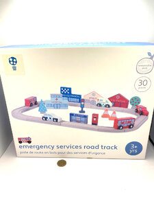 Emergency Services Road Track Toy, Ex-Display Wooden Toy, Age 3 Years