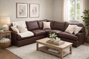 Willow & Hall Melbourne Corner Sofa 7 Seater Vegan Leather Bronco Ex-Display