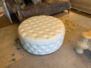 Ex-Display George Smith Soho Drum Buttoned Coffee Table Stool
