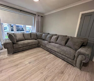 Verona 2c3 L Shape Corner Sofa, High Back, Grey, Upgraded Seating All Cushions