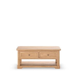 Oak Furniture Land Brennan 2 Drawer Solid Oak Coffee Table Ex-Display