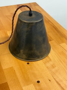 Ex-Display Industrial Pendant Light Dark Bronze Cone Shade Brass Rose GU10