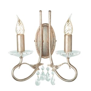 Elstead Lighting Christina Twin Wall Light - Silver and Gold Crystal Ex-Display