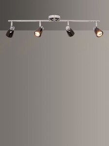 John Lewis Fenix GU10 LED 4 Spotlight Ceiling Bar, Black Pearl Nickel, Ex-Display