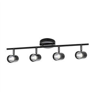 4 Light LED Spotlight Bar Polished Black Nickel Zane Verve Design - Ex-Display