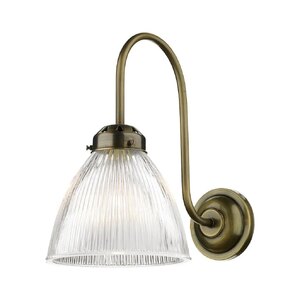 David Hunt Lighting Cambridge Wall Light Antique Brass and Glass Ex-Display