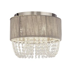 3 Light Flush Ceiling Light Grey Chrome Finish Bellano - Ex-Display Boxed