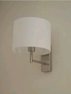 John Lewis Blakely Wall Light, Chrome, Linen Shade, Ex-Display Model