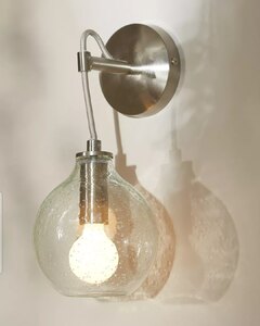 John Lewis Selsey Glass Wall Light, Chrome Fitting, Ex-Display Model