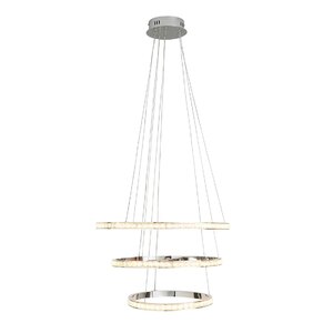 Chrome 3 Ring LED Pendant Ceiling Light Homebase Edit Napier Ex-Display Unboxed