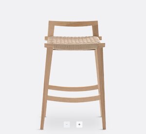 Kioto Solid Oak & Weaving Stool, Natural, La Redoute Interieurs, Ex-Display