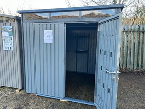 Hex Hixon Pent Metal Garden Shed - 8 x 8ft - Anthracite Grey - Ex-Display Model