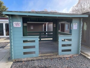 3.5m x 3.5m Untreated Interlocking Gazebo Log Cabin (28mm Walls) (Ex-Display)