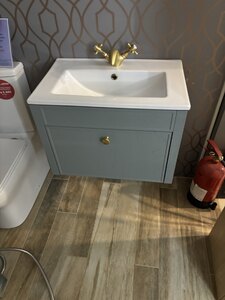 Vitra Classical Bathroom Vanity Unit - Ex-Display - Sea Green Oak