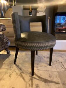 George Smith Aurelie Ex-Display Fabric Armchair, Desk Side Chair, Brown