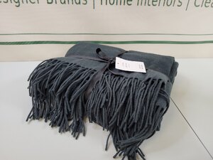 John Lewis Merino Wool Throw Graphite 140x200cm Ex-Display