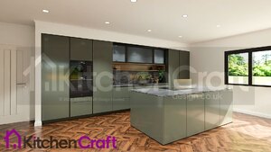 German Kitchen Hacker Handless Porto in Emerald Green