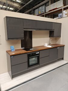 Ex-Display Kitchen 3m High Gloss Graphite J-Pull Appliances Included